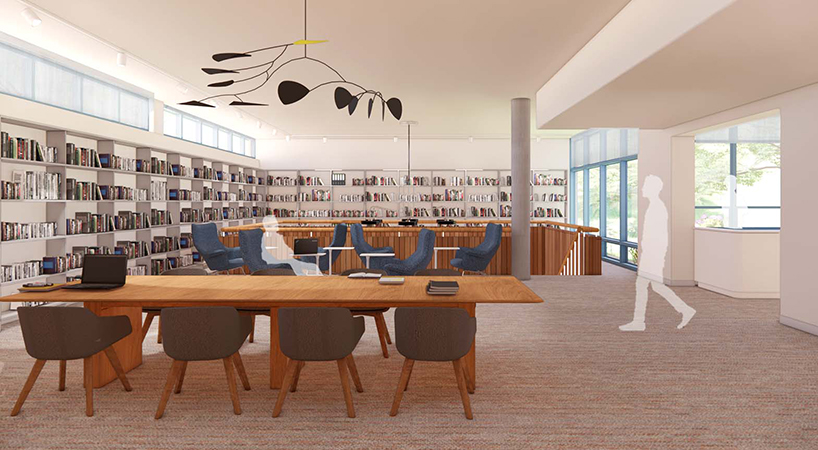 architectural rendering of the Fine Arts Library after renovation