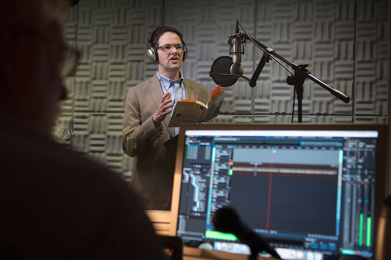 Davis McCombs reads from his work in an audio studio