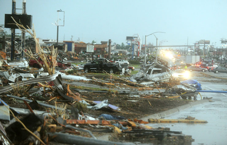 damage along Rangeline Road in Joplin Missouri in May 2011