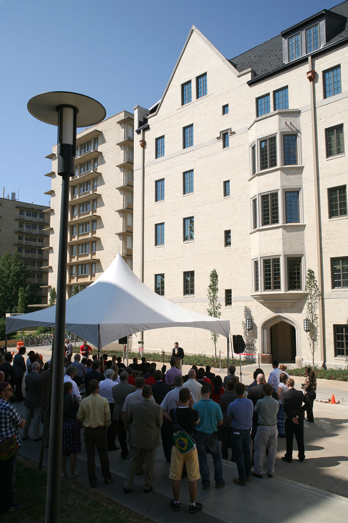 Founders Hall, the newest residence hall on the UofA campus, is dedicated Tuesday morning.