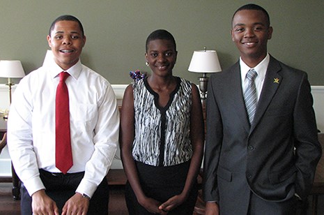 Winners of the poster competition were (left to right) Eric Craig, Ruth Wangia and Jaylan Dawson