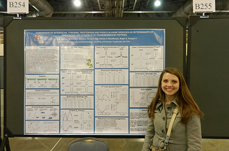 Kelsey Sparks presented her groundbreaking research at the 2013 annual meeting of the Biophysical Society in Philadelphia. 