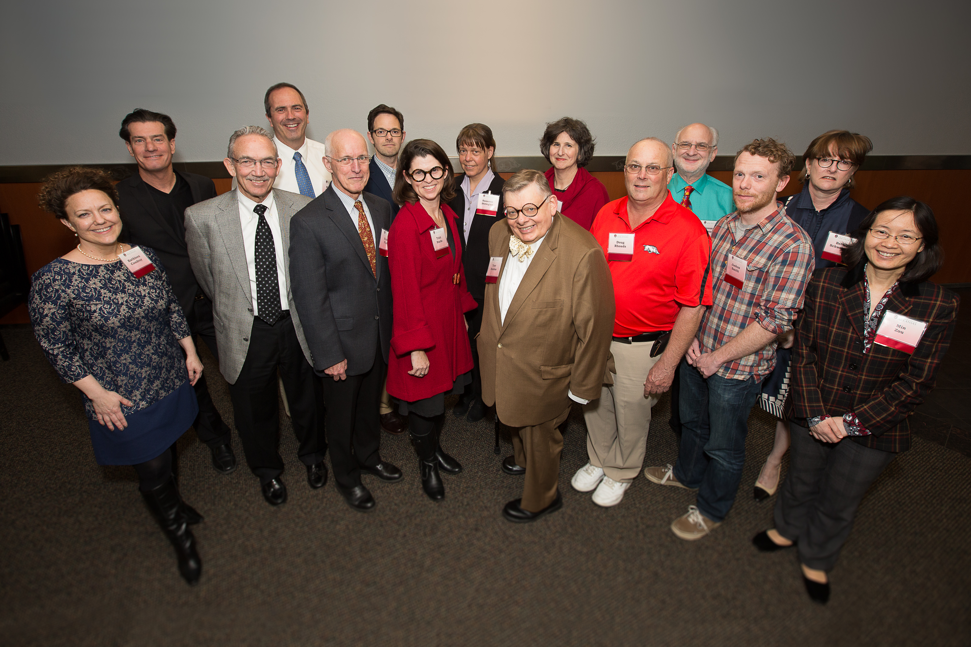 University of Arkansas faculty and staff who were recognized for their research awards and attended the Faculty Award Recognition Program reception on April 27.