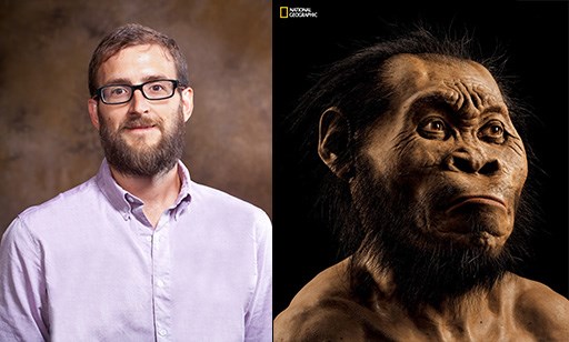 Left, Lucas Delezene by Russell Cothren; right, Homo naledi by Mark Thiessen