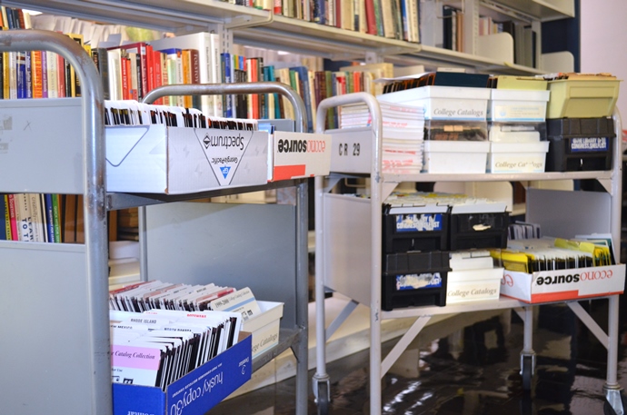 Thousands of college catalogs on microfiche, never used and taking up valuable space in Mullins Library, are destined for recycling, thanks to the efforts of Libraries' faculty and staff.