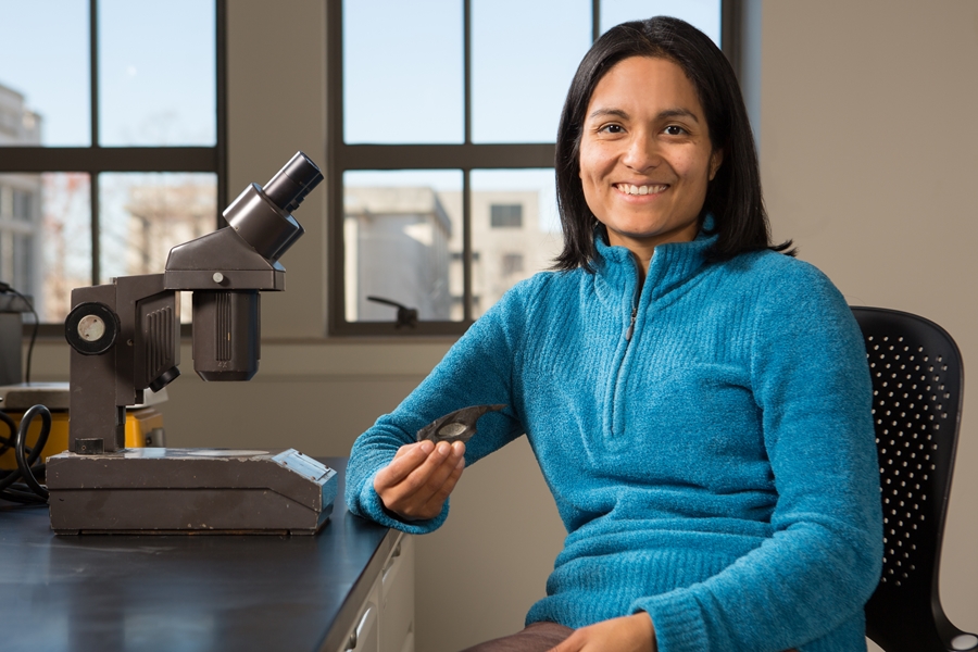 Celina Suarez, assistant professor in the Department of Geosciences, inaugural recipient of a Deep Carbon Observatory Diversity Grant.