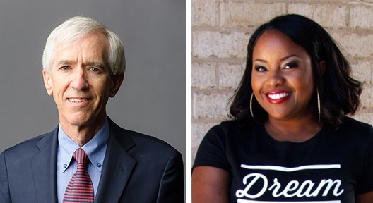 Bumpers College Department of Agricultural Economics and Agribusiness Distinguished Alumnus Bert Greenwalt (left) and Young Alumna recipient Ulanda Terry will be honored on Friday.