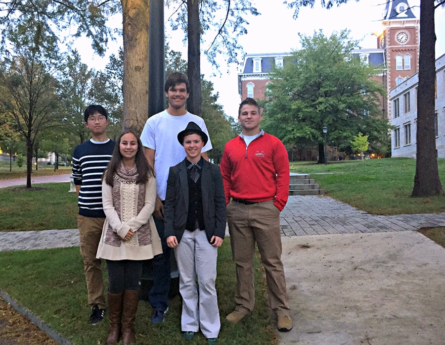 International Engineering Program students Connor Heo (from left), Allison Rucker, Steven Blackiston, Braelyn Smith and John McKenna gear up for a successful fall semester.