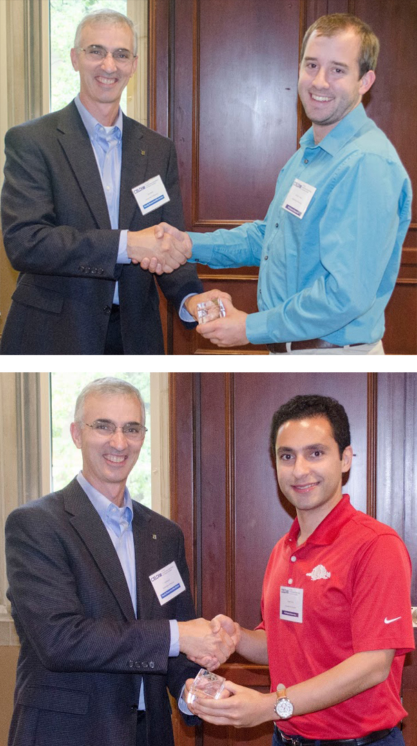 Two U of A students, Bobby Cottam top and Payam Parsa above, tied for first place for the student poster award.