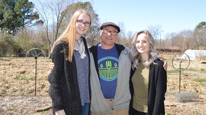 From left, Laura Gray, Don Bennett and Sarah Gould at Tri Cycle Farms.