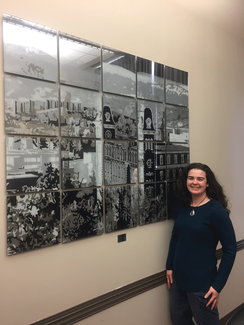 Shelby Fleming, a first-year Master of Fine Arts candidate, created two pieces of art for the Arkansas Union Razorback Tradition artwork contest.