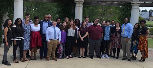 The 2018 cohort of Arkansas Teacher Corps fellows and staff members gather at the close of Summer Institute teacher training held at Arkansas State University.