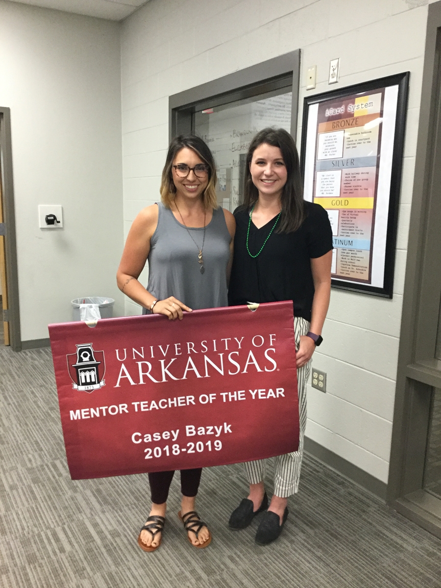 Casey Bazyk and U of A teacher candidate, Auburn Peters.