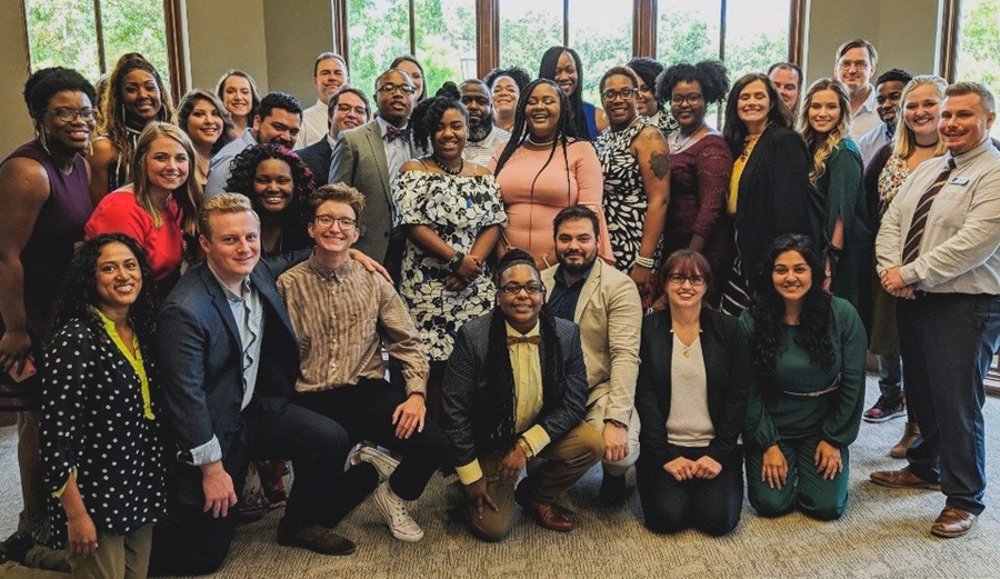 Arkansas Teacher Corps staff, Summer Institute Team, and the 2019 Teacher Fellows pose for a final picture upon completion of summer training. (July 2019)