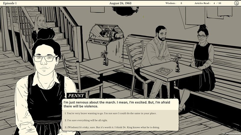 Still image from the Tesseract Center's award-winning game, Mornin' In Your Eyes.