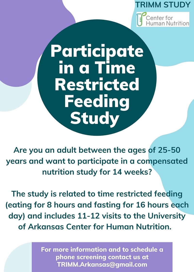 Participate in Time-Restricted Feeding, Nutrition and Health Study