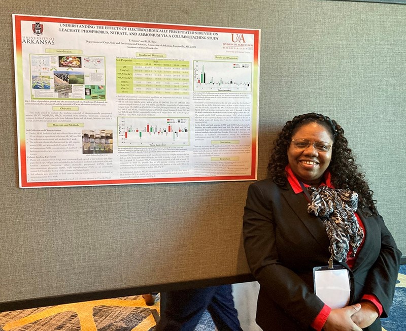 Tatum Simms, a crop, soil and environmental sciences Ph.D. candidate, finished third in the graduate student poster contest.