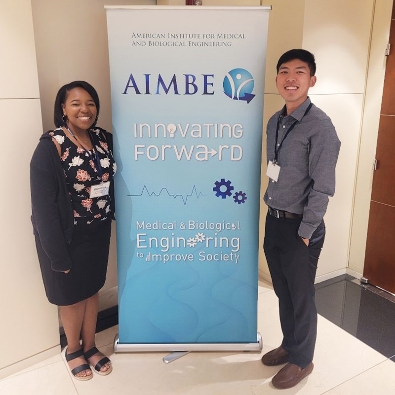 Breanna Kilgore and Tai Huynh attended the American Institute for Medical and Biological Engineering Public Policy Institute in Washington, D. C.