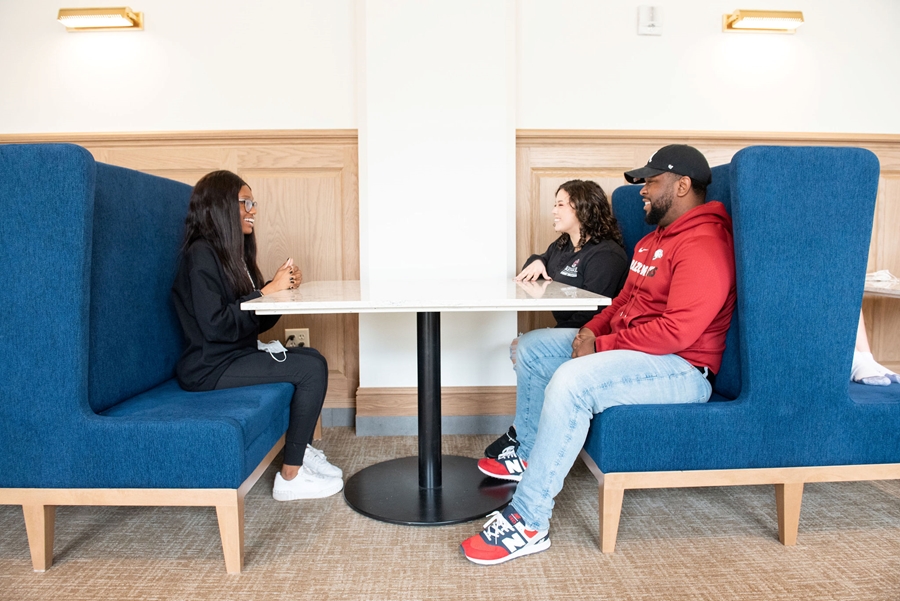 Students connecting at the Student Success Center at the CORD.