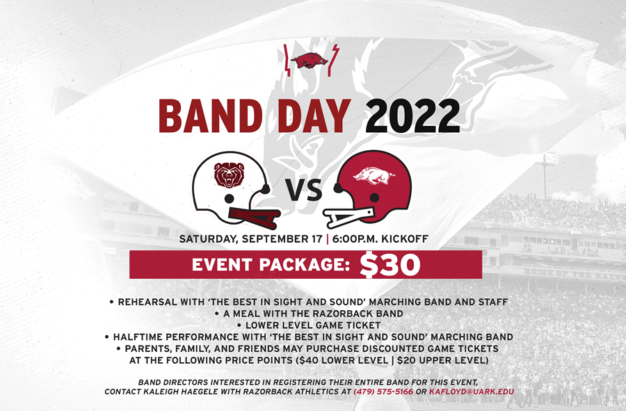 Razorback Marching Band to Host Band Day and Twirler Day on Sept. 17