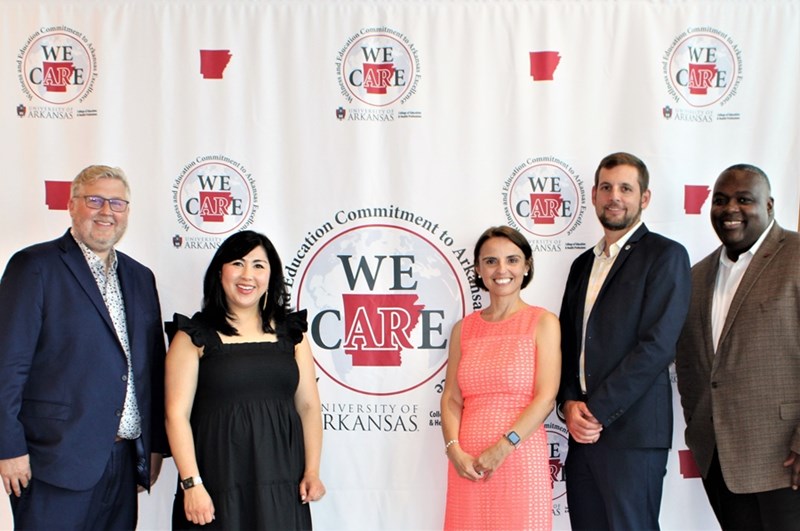 Interim Dean Kate Mamiseishvili and the College of Education and Health Professions leadership team announced a new initiative for the academic year at welcome events Friday.  WE CARE is an acronym for Wellness and Education Commitment to Arkansas Excellence.