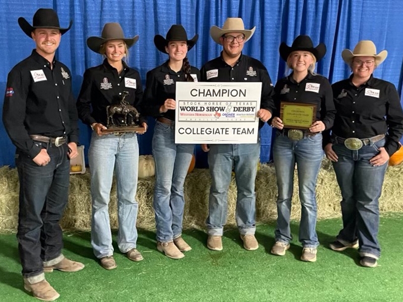 U of A ranch horse team members include animal science majors Jessica Bookout, Britnee Lynch, Kate Henderson and Max King. Jordan Shore is the head coach and Sidney Dunkel assistant coach.