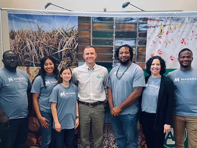 Students in the U of A Chapter of MANRRS visited with Arkansas Secretary of Agriculture Wes Ward and other officials with the Arkansas Department of Agriculture.