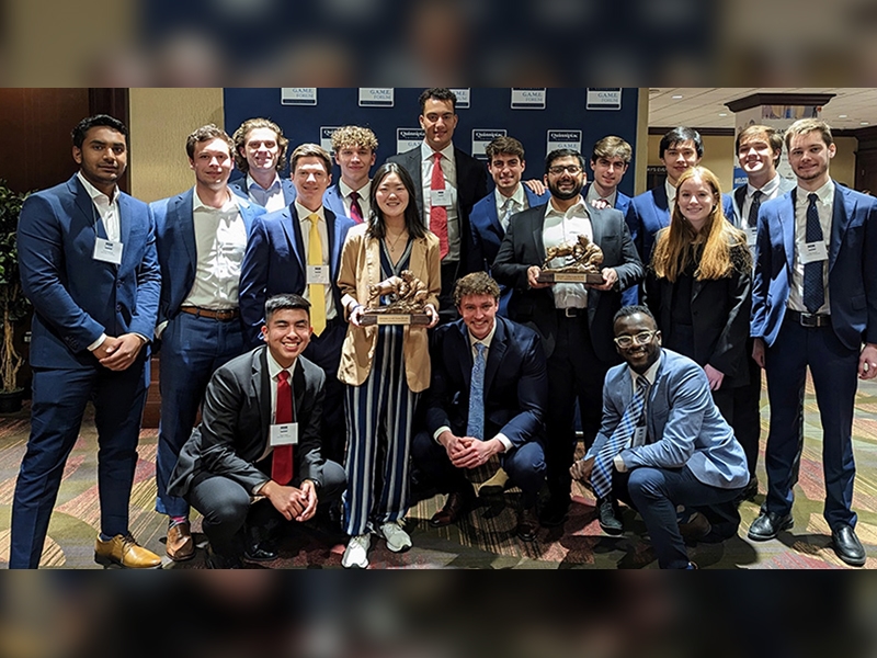 Portfolio Management Class students from the Sam M. Walton College of Business won three first-place awards at the Global Asset Management Education Forum in New York on March 30-31, 2023.