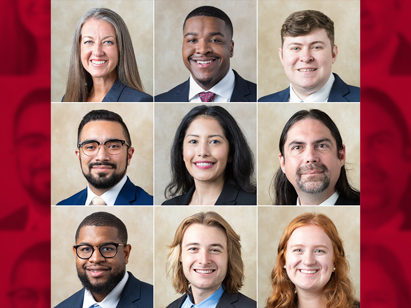 Top from left: Lindsay Mast, Christopher Barnes and Ben Cameron; Middle: Marcos Perez, Stephany Quintero and Dell Barnes; and bottom: Willie Chapple, Caleb Henry and Sadie Baumann.
