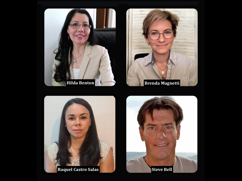 Faculty members in the Spanish program include, top left, clockwise: Hilda Benton, Brenda Magnetti, Steve Bell and Raquel Castro Salas.