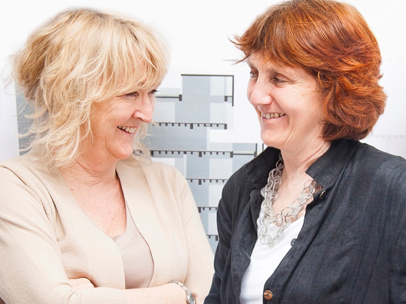 Yvonne Farrell, left, and Shelley McNamara are co-founders of Grafton Architects in Dublin, Ireland, and are lead designers for the Anthony Timberlands Center for Design and Materials Innovation. Farrell will present a lecture on Oct. 18 as part of the Fay Jones School of Architecture and Design's fall 2023 lecture series. 
