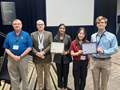 From left: Professors Karl Schubert and Stephen Addison, graduate assistant Vasavi Surisetty and undergraduates Amy Hoang and Samuel Trout.