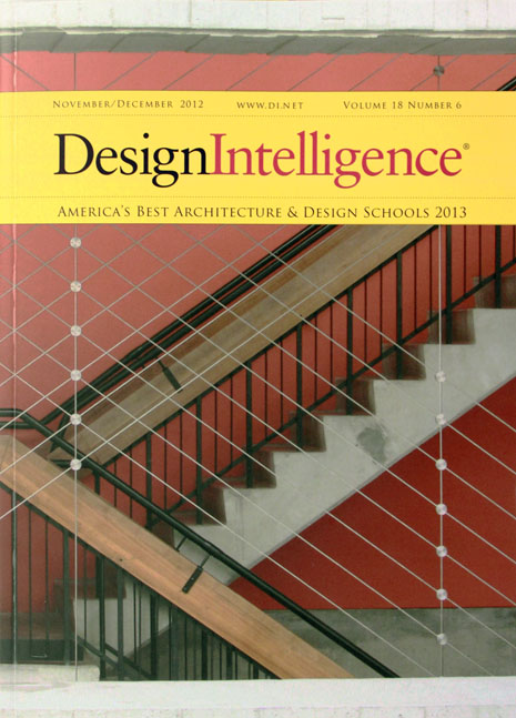 The Fay Jones School of Architecture is twice ranked No. 1 in a national survey of “top brands” in architectural education, according to a survey in the November/December 2012 issue of DesignIntelligence.