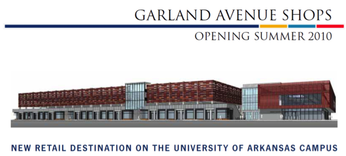 This artist’s rendering shows the design for the Garland Center, which features new retail offerings and a parking garage.