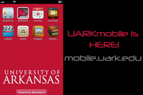 UARKmobile is the official smart phone application of the University of Arkansas (Photo courtesy University of Arkansas)